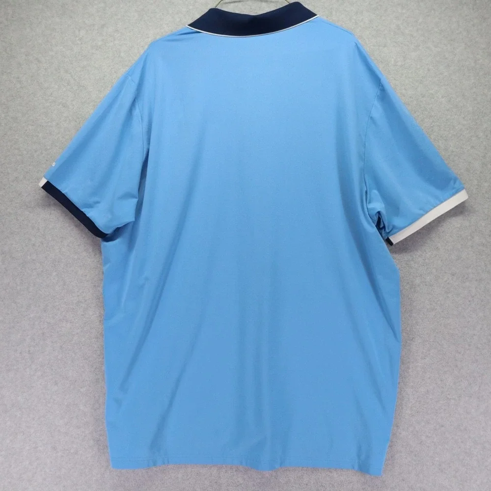 Adidas Polo Shirt Mens 2XL XXL Performance Golf Blue Short Sleeve Lakeway Cup‎
